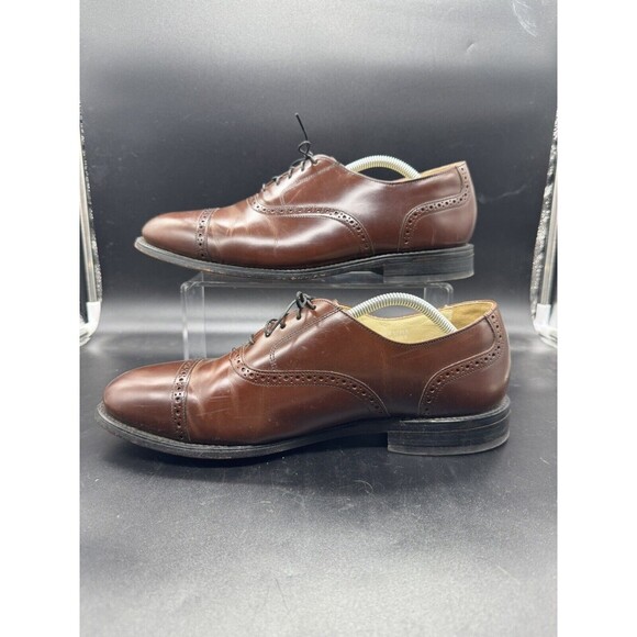 Bostonian USA Men's Oxford Dress Shoes Size 9.5 Leather Brown Business EUC - Picture 2 of 8